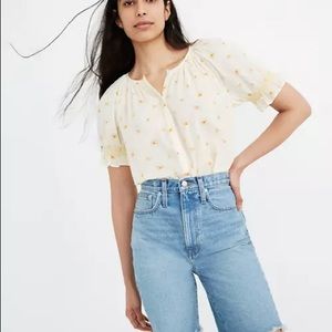 Madewell High-Rise Long Denim Shorts Hedrick Wash